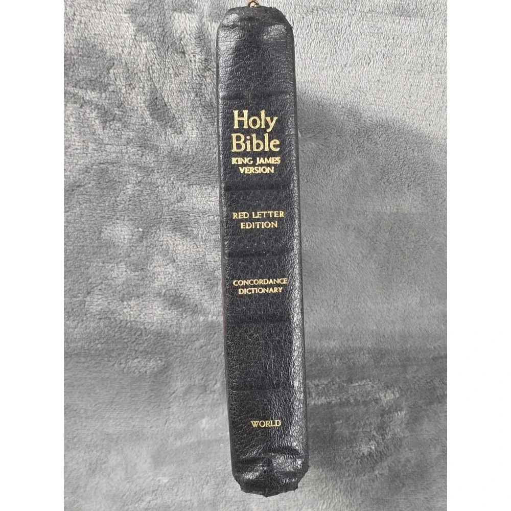 Vintage KJV Holy‎ Bible Concordance Dictionary Zippered Revised Red Letter World